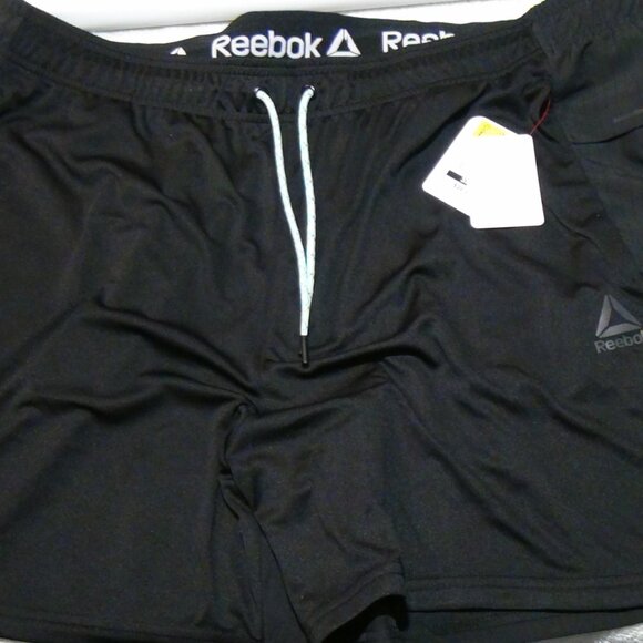 REEBOK Big Men's Classic Polyester 6" Inseam Runners Shorts Black Size 3XL - Picture 8 of 15